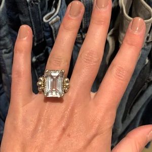 White Topaz Large Lagos Ring
